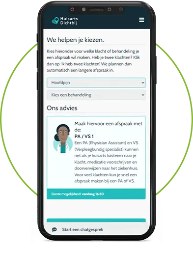Online afspraak maken via HuisartsDichtbij