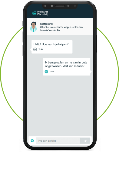 Chatten met een zorgverlener op HuisartsDichtbij