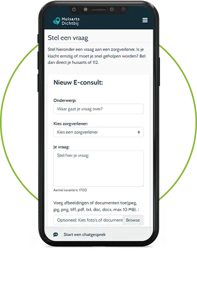 E-consult versturen via HuisartsDichtbij